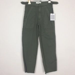 PISTOLA MILITARY STYLE CROPPED ROUGH HEM PANTS